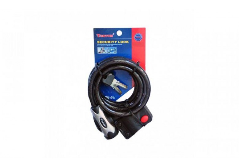 Замок тросовый Tonyon TY555 под ключ 1500 x 12 мм Замок тросовый Tonyon TY555 под ключ 1500 x 12 мм