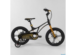 Велосипед "CORSO" 16"  магнієві диски Black/Gold