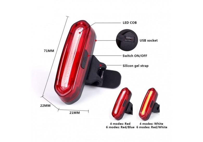 Фонарь габаритный задний (стекло) BC-TL5434 LED, USB, (красный) Фонарь габаритный задний (стекло) BC-TL5434 LED, USB, (красный)