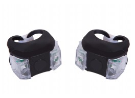Мигалка 2шт BC-RL8002 білий+червоне світло LED силіконовий (чорний корпус)