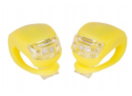 Мигалка 2шт BC-RL8001 білий+червоне світло LED силіконовий (жовтий корпус)