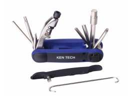 Мультитул KEN TECH KL-9804C черно-синий 15 функций: шестигранники, отвёртки, выжимка цепи