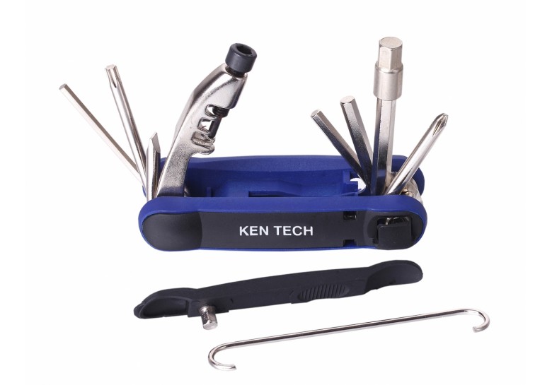 Мультитул KEN TECH KL-9804C черно-синий 15 функций: шестигранники, отвёртки, выжимка цепи Мультитул KEN TECH KL-9804C черно-синий 15 функций: шестигранники, отвёртки, выжимка цепи