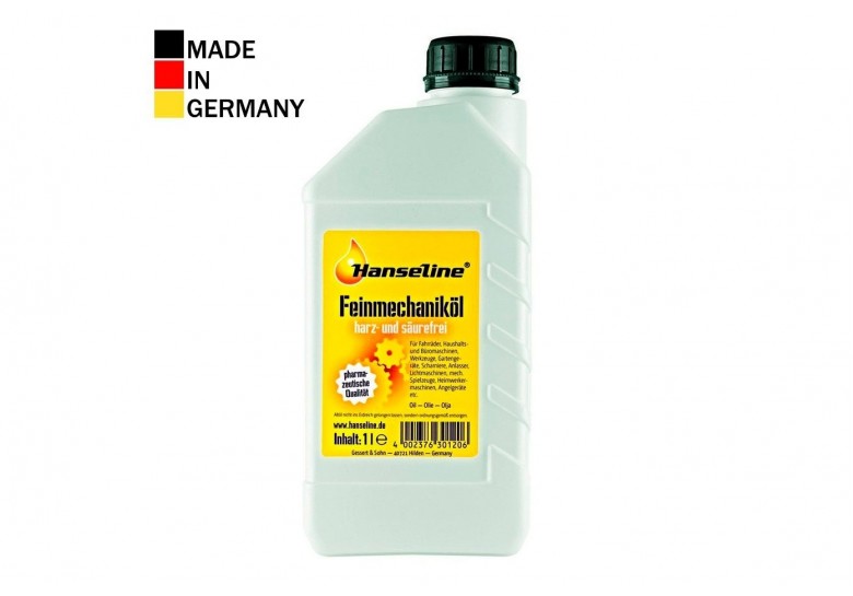 Смазка для цепи HANSELINE Precision FEINOIL большой флакон для мастерской 1000ml Смазка для цепи HANSELINE Precision FEINOIL большой флакон для мастерской 1000ml