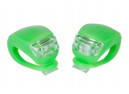 Мигалка 2шт BC-RL8001 білий+червоне світло LED силіконовий (зелений корпус)