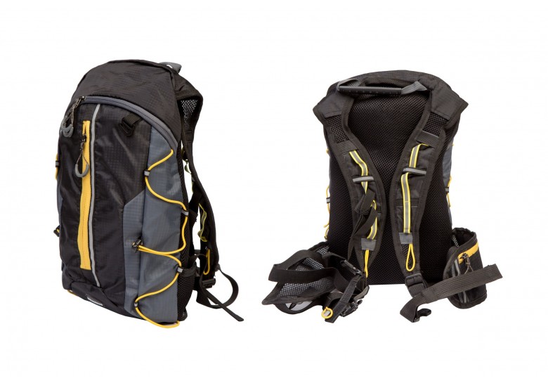 Рюкзак QIJIAN BAGS B-300 44х26х9cm черно-серо-желтый