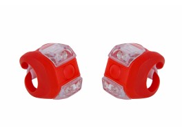 Мигалка 2шт FT205D белый+красный свет 3w LED, силиконовый (красный корпус)