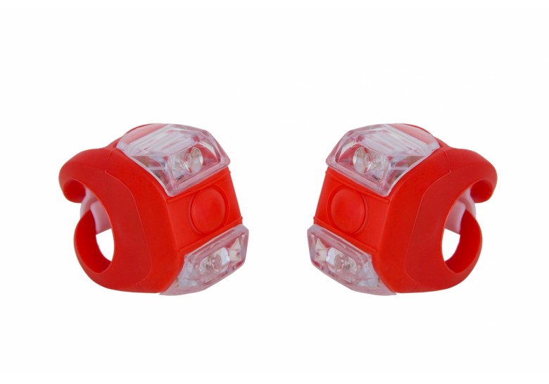 Мигалка 2шт FT205D белый+красный свет 3w LED, силиконовый (красный корпус) Мигалка 2шт FT205D белый+красный свет 3w LED, силиконовый (красный корпус)
