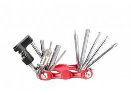 Мультитул KEN TECH KL-9835S красный+ CP 11 функций: шестигранники, отвёртки, выжимка цепи