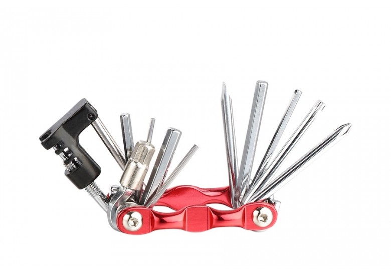 Мультитул KEN TECH KL-9835S красный+ CP 11 функций: шестигранники, отвёртки, выжимка цепи Мультитул KEN TECH KL-9835S красный+ CP 11 функций: шестигранники, отвёртки, выжимка цепи