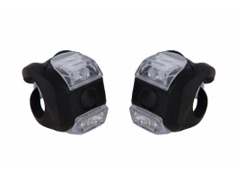 Мигалка 2шт FT205D белый+красный свет 3w LED, силиконовый (черный корпус)