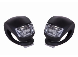Мигалка 2шт BC-RL8001 білий+червоне світло LED силіконовий (чорний корпус)