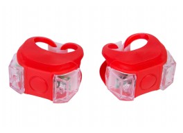 Мигалка 2шт BC-RL8002 білий+червоне світло LED силіконовий (червоний корпус)