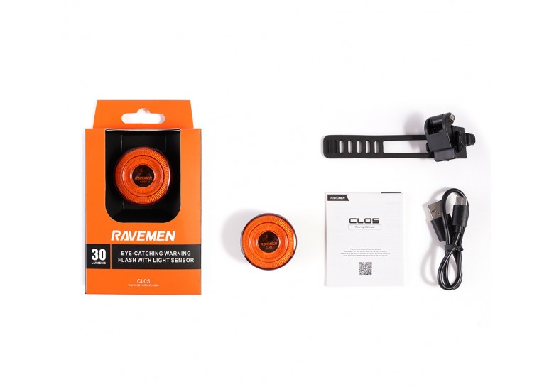 Заднє світло Ravemen CL05 (30 lm, 200 mAh) з датчиком фар Заднє світло Ravemen CL05 (30 lm, 200 mAh) з датчиком фар